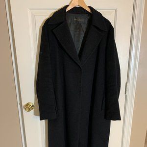 Donna Karen Signature black wool coat